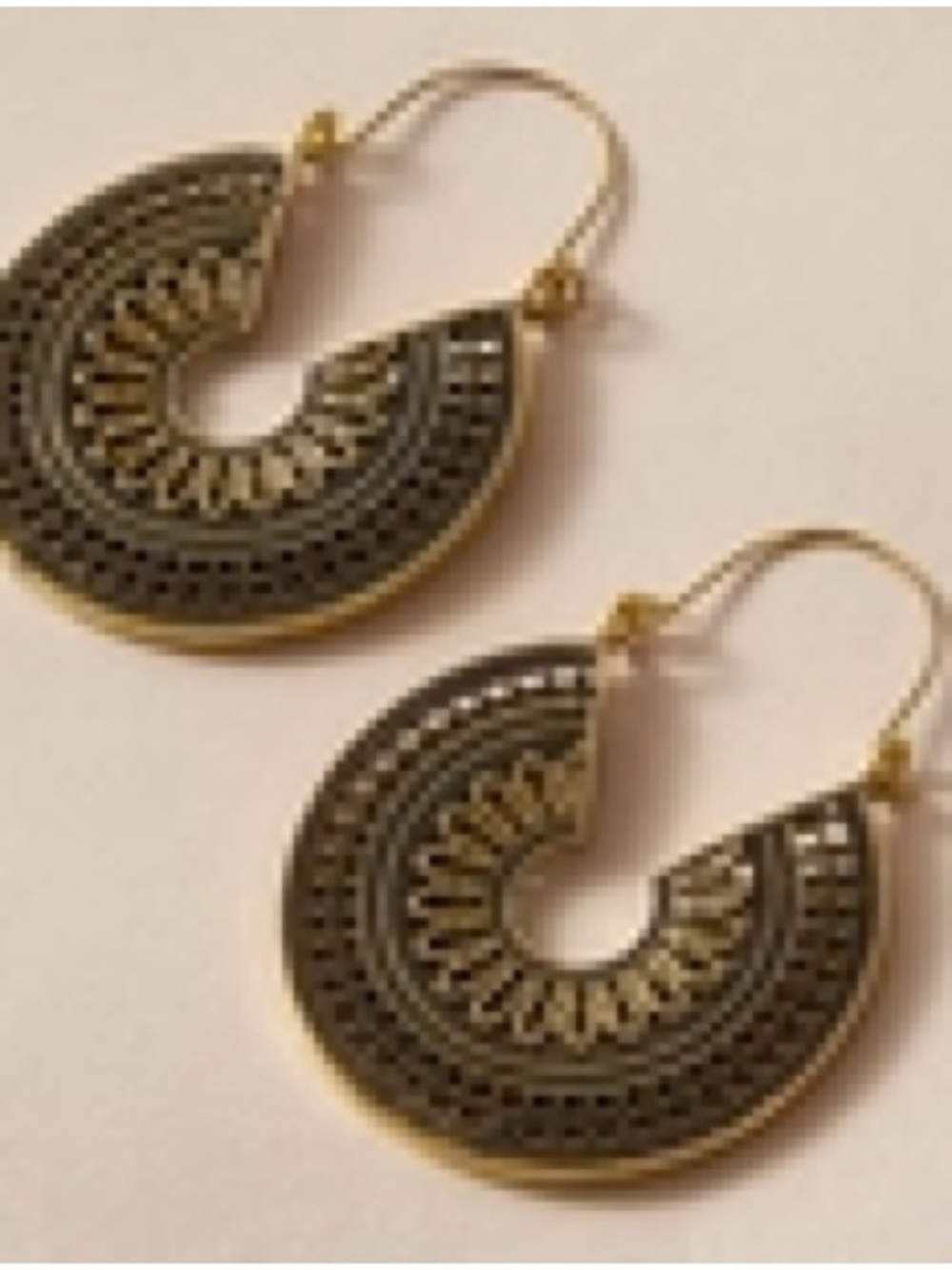 Gold and Black Filigree Drop Earrings - Women Jewelry